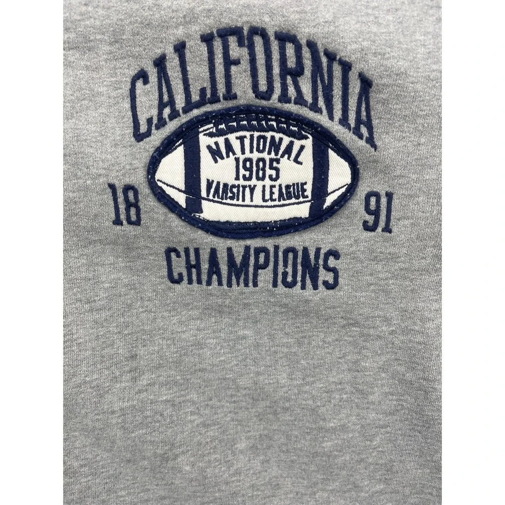 VTG Tommy Hilfiger Men's Fleece Jacket L Gray 1891 California Football Champions